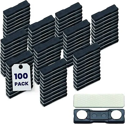 100 Pack Of Name Badge Magnets 1.75  X 0.5  With 3M Adhesives And Stainless Back • $30.99