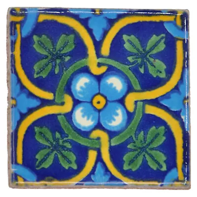 Camila - Handmade Mexican Ceramic Talavera Small 5cm Tile Ethically Sourced • £1.79