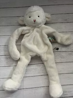 BUNNIES By The BAY Silly Buddy White Lamb Lovey Pacifier Holder Plush Rattle • $24.49