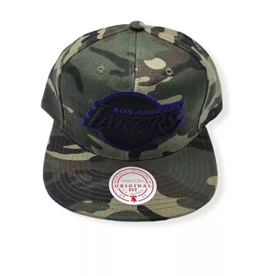 Mitchell & Ness Los Angeles Lakers Blackwood Camo Adjustable Snapback Hat Cap • $34.99