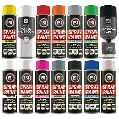 £44 • Buy All-Purpose Aerosol Spray Paint Matt Gloss Satin Primer Metal Wood Plastic