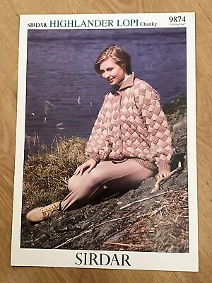 Sirdar Knitting Pattern 9874 Patterned Cardigan Highlander Lopi Chunky 28-42” • £1.99