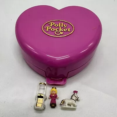 Vintage Polly Pocket 1992 STARLIGHT CASTLE Heart Compact WORKING • $60