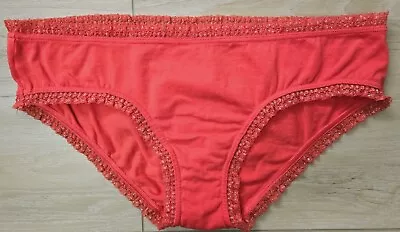 Vintage 2012 Victoria's Secret Red Cotton Sparkle Ruffled Hiphugger Panties M • $16.99