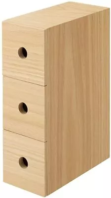 NEW MUJI MDF 3 Drawer Organize Storage Box For Accessory 8.4x17x25.2cm JAPAN F/S • $60.59