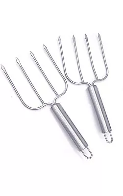 Stainless Steel Poultry Lifters Set Of 2.Meat Fork Roaster Poultry Fork Carvi... • $18.90