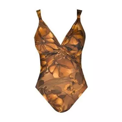 Miraclesuit Pandora Brown Floral Miracle Swim Suit Bathing Swimming Costume • $139.99