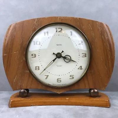 $59.99 • Buy Vintage Smiths Great Britain Sectronic Battery Wood Desk Mantel Clock AS-IS