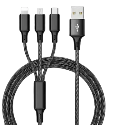 3 In1 Multi Head USB Charger Charging Cable For Most Devices 3 Colours-UK • £3.99