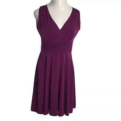 AA Studio AA Classy Dress ~ Sz 10 ~ Knee Length ~ Purple ~ Sleeveless ~ Stretch • $17.49