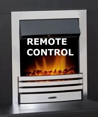 Electric Fire Chrome Coal Flame Led Remote Control Inset Fire Heater Bnib • £181.99