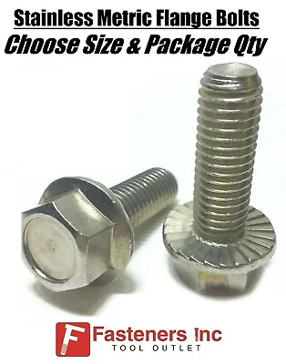 (All Sizes & Qty's) Stainless Steel Metric Hex Cap Flange Bolts Screws Serrated • $23.49