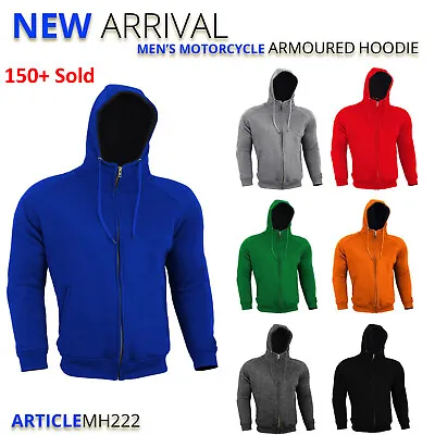 Motorcycle Hoodie For Men Fleece Jacket With Removable Armours Motorbike Hoodies • $49.31