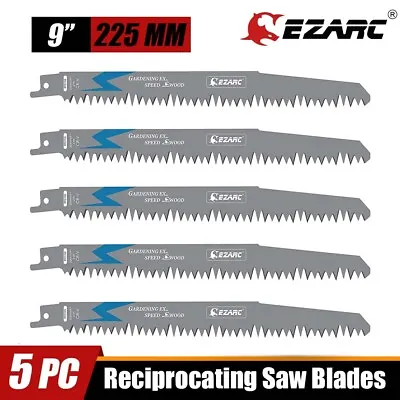 EZARC 9  Wood Pruning Reciprocating Saw Blades 5TPI Sharp Ground Teeth 5-Pack US • $12.98