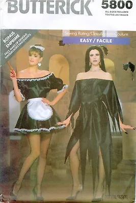 Butterick 5800 Misses XS-L Vampire Elvira French Maid Costume Pattern UNCUT FF  • $6.07