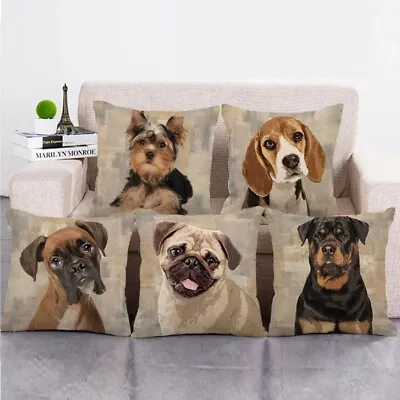 £4.79 • Buy 18  Pet Dog Puppy French Bulldog Throw Pillow Case Labrador Couch Cushion Cover