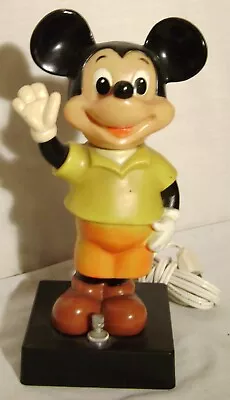 Vintage Disney Mickey Mouse Bobblehead Night Light Desk Light WORKS • $31.97