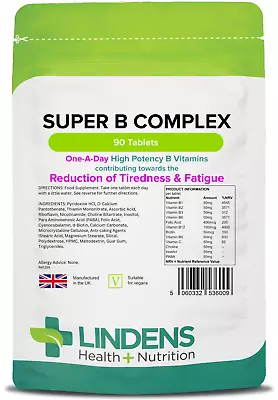 Super Vitamin B Complex Plus Vitamin C -energy/metabolism - 90 Tablets • £9.99