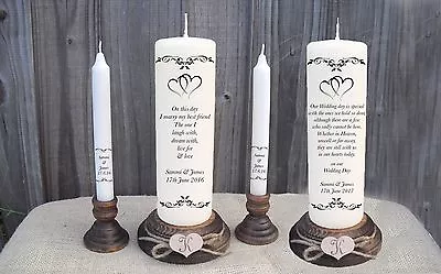 Personalised Wedding Unity Candle & Remembrance Candle Set Gift Memorial Custom • £23.99