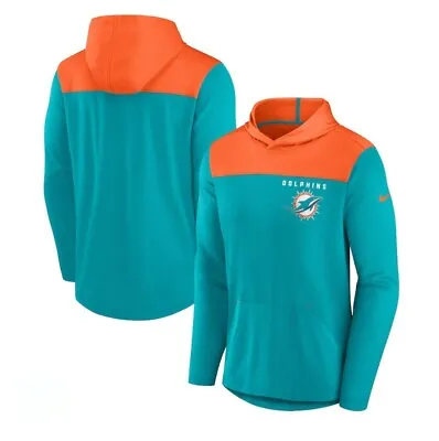 Men's Miami Dolphins Nike Aqua Fan Gear Pullover Hoodie NWT L SHIPS ASAP • $75