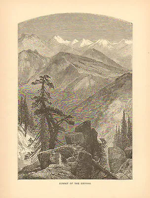 Nevada Sierras Summit By Thomas Moran Vintage Original Antique Art Print • $19.80