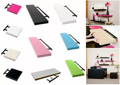 £21.95 • Buy New Hudson High Gloss Floating Shelves Shelf Display Unit Wall Mounted Bookcase