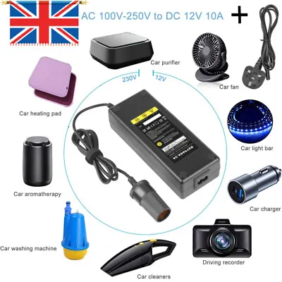 12V 5-10A AC To DC Adapter Car Cigarette Lighter Charger Power Supply Adapter UK • £10.99
