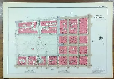 £187.62 • Buy Vintage 1934 GREENWICH VILLAGE WASHINGTON SQ MANHATTAN NEW YORK CITY Map BROMLEY