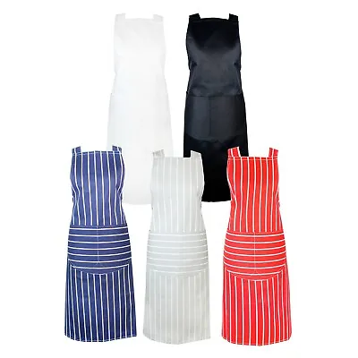 £5.79 • Buy Chefs Apron With Pockets, BBQ, Baking & Catering Kitchen Apron For Men & Women