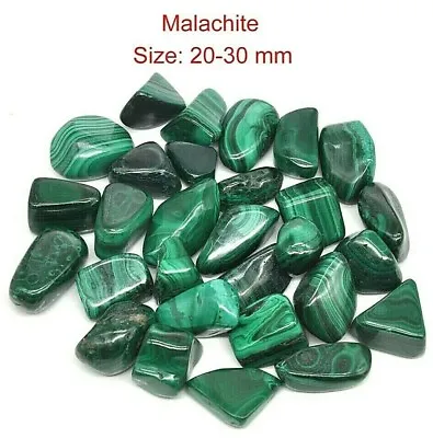 Malachite Tumble Stone Premium Polished Tumblestone 20-30mm 1 Piece Organza Bag • £4.49