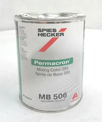 Axalta SpiesHecker Permacron Mixing Color 293 Base Color MB506 Red Oxide 1 Liter • $249.99