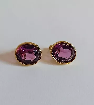 Givenchy Paris Signed Purple Glass Earrings  • $17