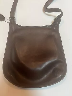 Vintage Coach Bag Brown Leather Hippie Flap Crossbody Leather Shoulder Bag • $50