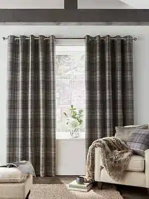 Laura Ashley W223 X D183 Cm Alfriston Blackout Eyelet Curtains Pale Charcoal • £114.99