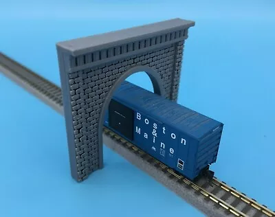 $13.83 • Buy 2 TUNNEL PORTALS CUT STONE / BRICK For Single Track - Z Scale 1:220 Gauge PORTAL