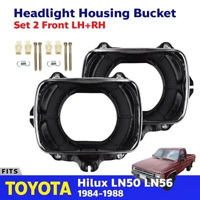 $58.99 • Buy Pair Headlight Housing Lamp Backing Plate Fit Toyota Hilux LN50 Truck 1984-88 EZ