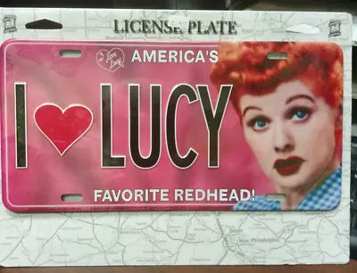I Love Lucy Americas Favorite Redhead License Plate 6  X 12   Metal Tin NEW • $12.99