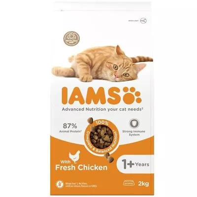 IAMS Advanced Nutrition Cat Food 1+Year With Fresh Chicken 2kg • £13.99