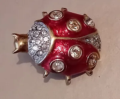 Old Enamel Costume Jewellery Pin Brooch / Pin Badge - Ladybird • £4.99