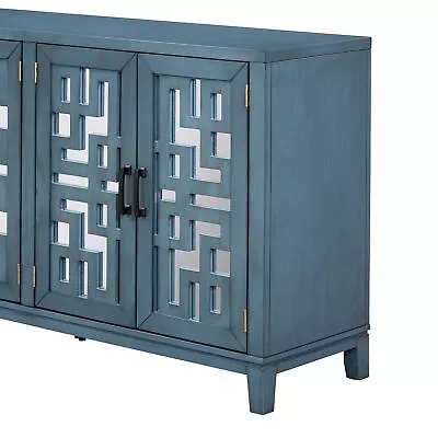 TREXM Retro 4-Door Mirrored Buffet Sideboard For Dining Living Room & Hallway • $535.31