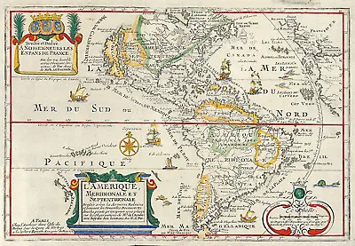 1717 South And North America Map Wall Art Poster Print Decor Vintage Historic • $21.95