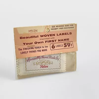 $9.74 • Buy Vtg York SPECIALLY HAND MADE BY Helen Woven Personalized Labels Sew On - 6