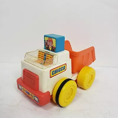 Vintage Chicco Dump Truck Press And Go Working!  Made In Italy. Dump Bed • $24.99