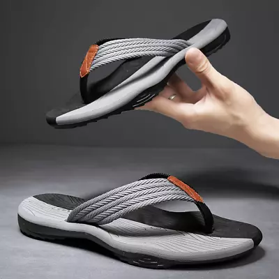 Mens Thong Flip Flops Sandals Fabric Comfort Beach Sandal Slippers US Size 7-15 • $18.99