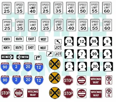 N Scale Highway Signs (WA) Decal Set #1 • $3