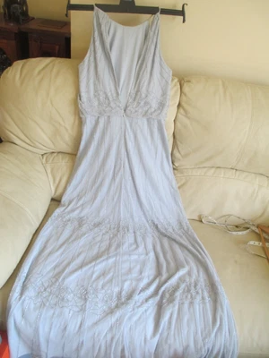 £3.50 • Buy MONSOON Pale Blue Sequin Floor Length Dress Ballgown - UK 10 - WITH DEFECTS