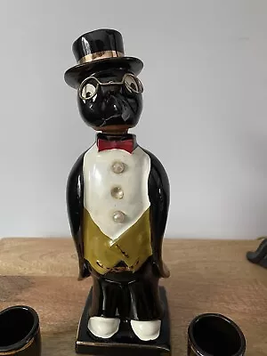 Rare Vintage MCM Ceramic Penguin Liquor Bottle And Shot Glasses • $35