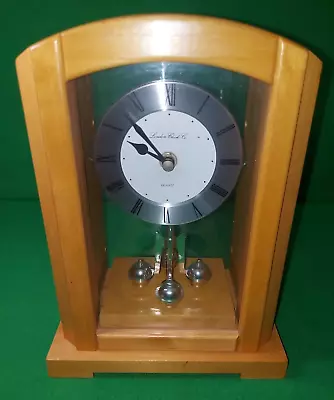 London Clock Co. Wood/Glass Floating Dial Quartz Clock With Rotating Pendulum • £16.99