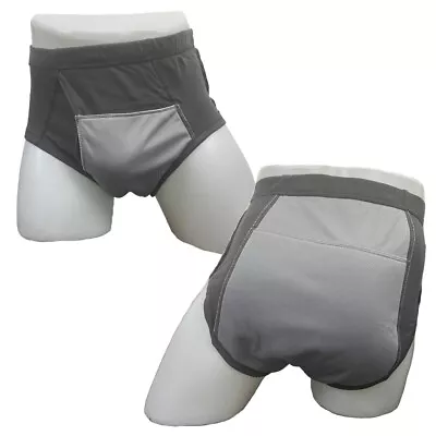 Men's Washable Incontinence Shorts Reusable Pant Diapers For Adults Prostate • $26.79