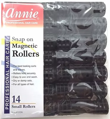 BRAND NEW ANNIE #1234 14ct SMALL SNAP ON MAGNETIC ROLLERS 1/2  DIAMETER • $6.49